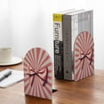thumbnail image 5 of KLL Retro Bow Print Wood Book Ends for Shelves,1 Pair Wood Bookends Book Holder Stand Decorative, Book Stoppers for Heavy Duty Books CD File Video Games, 5 of 8