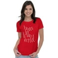 thumbnail image 3 of Cute Christmas Peace To The World Womens Fitted Plus Size Graphic Tee Brisco Brands 3X, 3 of 5