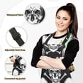 thumbnail image 2 of Skull Head and Crossbones 5 Pcs Kitchen Set Heat Resistant Oven Mitts and Non-Slip Pot Holders with Adjustable Cooking Apron, 2 of 6