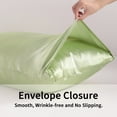 thumbnail image 4 of Lorviah 2 Pack Satin Pillowcases - Ultra Soft Cooling 20"x36" Pillow Cases for Hair & Skin, Hypoallergenic - Envelope Closure - King Size - Sage Green, 4 of 5