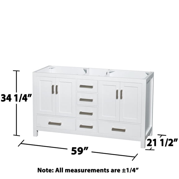 Wyndham Collection Sheffield 59" Mirrors Wood Double Bathroom Vanity in White