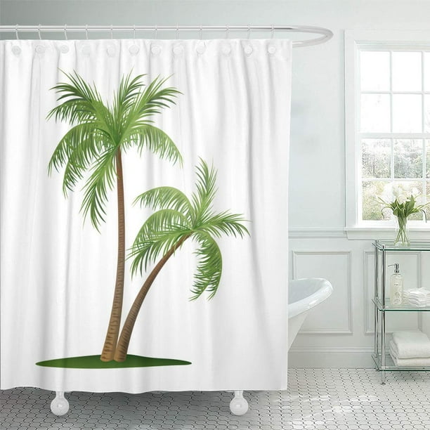 Suttom Green Coconut Of Two Palm Trees Beach Tropical Cartoon Shower Curtain 60x72 Inch Walmart Com Walmart Com Newtoo watercolor shower curtain, handprint in rainbow color bathroom curtain for kids sunlit lovely cartoon sea creatures fabric shower curtain for kids, whale turtle and fish bathroom. walmart