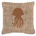 thumbnail image 2 of Carolines Treasures BB1091-BL-OR-PW1818 Jellyfish Burlap and Orange   Canvas Fabric Decorative Pillow BB1091 18H x18W, 2 of 2