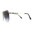 thumbnail image 3 of Mens Luxury Flat Top Shield Robotic Mob Metal Rim Sunglasses Gold Smoke, 3 of 4