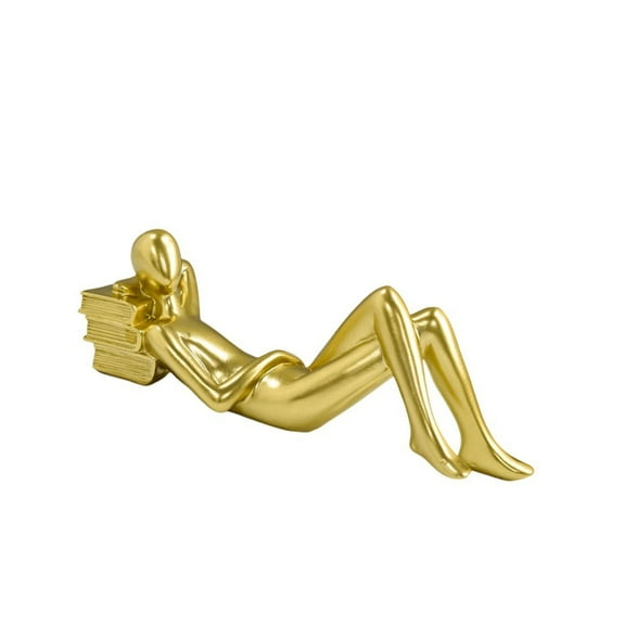 Resins Thinking Lady Statue with Abstract Designs Reading Women Figurine Sculpture for Bookshelf and Desk Ornamentation