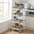 thumbnail image 6 of Gianna Utility Cart, Metal, 3‑Tier, Lockable Caster Wheels , 360° Rolling, Green, 6 of 7