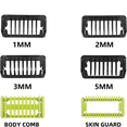 thumbnail image 2 of "Premium 8-Piece Hair Trimmer Guard Set with 4 Adjustable Combs (1/2/3/5mm), Protective Cover & Cleaning Tools - Durable PC Material in Black/Green", 2 of 4