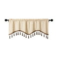 thumbnail image 3 of Viflosae Boho Curtains with Tassel Elegant Fringed Window Curtains Patterned Rod Panels Stylish Short Drapes Window Curtains Home Decorations for Windows Beige, 3 of 7