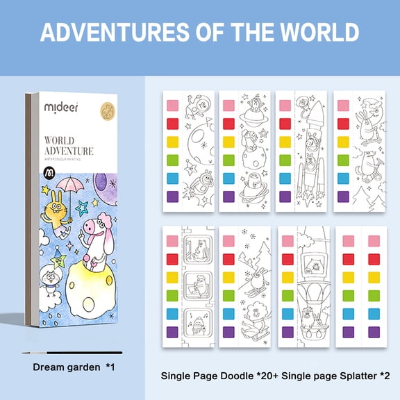 Drawing Coloring Book for Kids Watercolorful Painting Art Set Water Color Pigment Coloring Book Gifts Toys For Boys & Girls