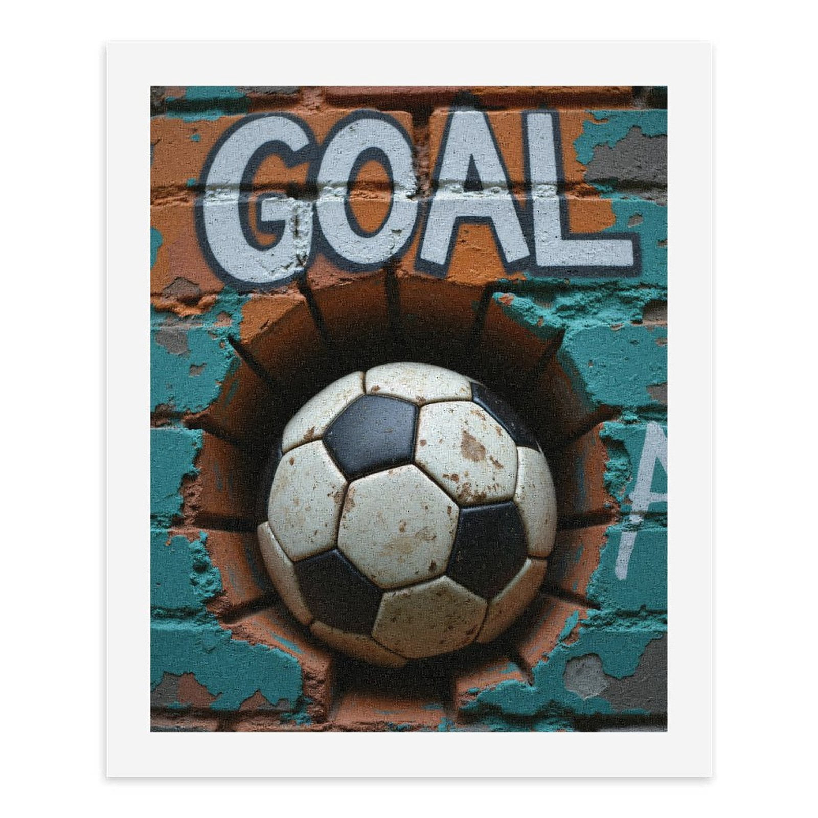 Paint by Numbers Kit for Adults, Soccer Ball Graffiti Art Wall Paint by Numbers, Easy Paint by Numbers Kit for Adults Beginner, DIY Adult Paint by Number Kits on Canvas, Home Decor
