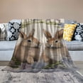 thumbnail image 2 of COMIO Flannel Blanket Gifts Easter Bunny with Floral Wreath (Universal 1) White, 2 of 6