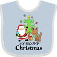 thumbnail image 3 of Inktastic My 2nd Christmas with Santa Reindeer and Tree Boys or Girls Baby Bib, 3 of 4