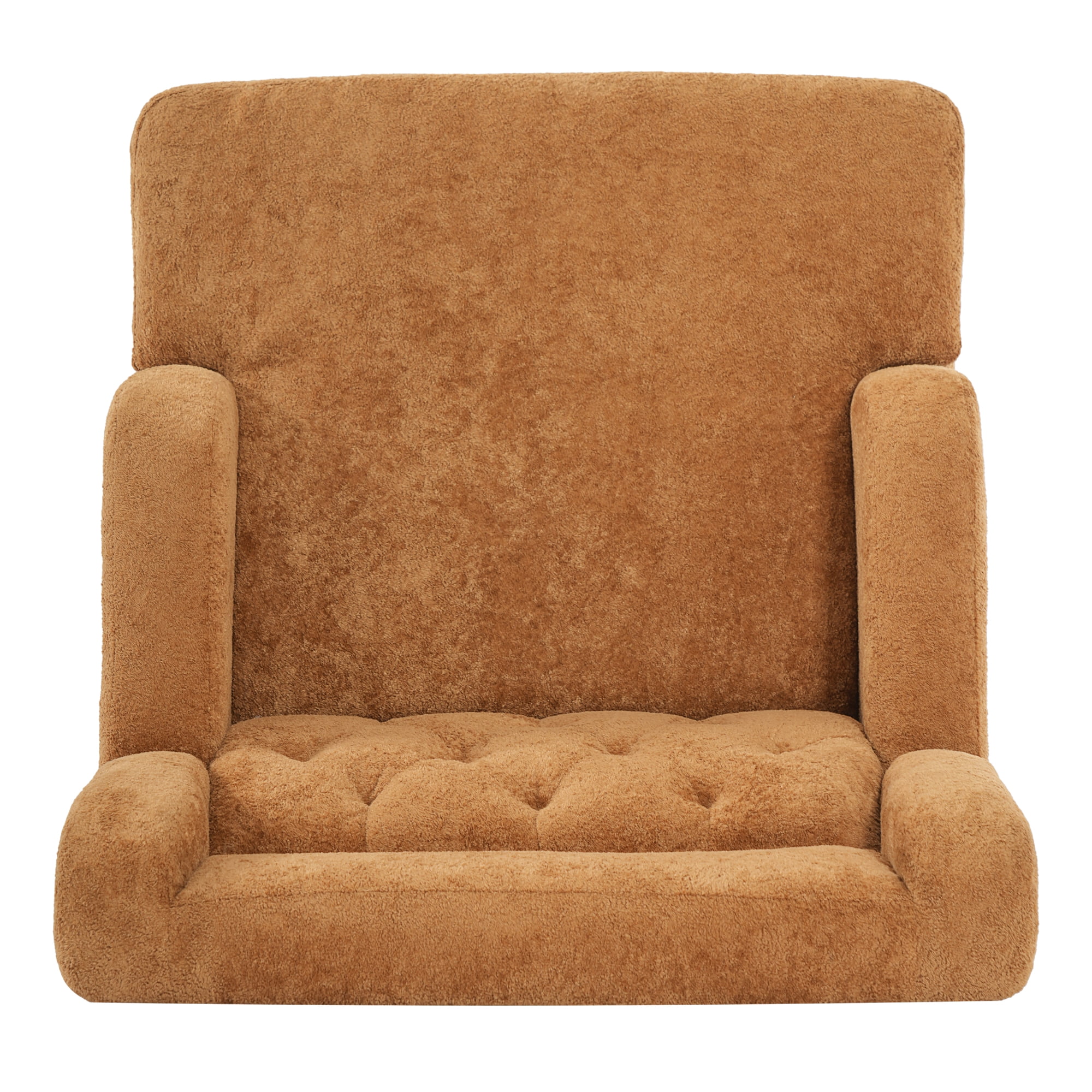 Leumius Accent Chair, Modern Tufted Armchair, Upholstered Single Sofa Chair for Living Room and Bedroom, Orange