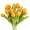 Orange, variant on Tulips Artificial Flowers Bulk Faux Bouquets 12” Stems Fake Flowers, 14 pcs (White)