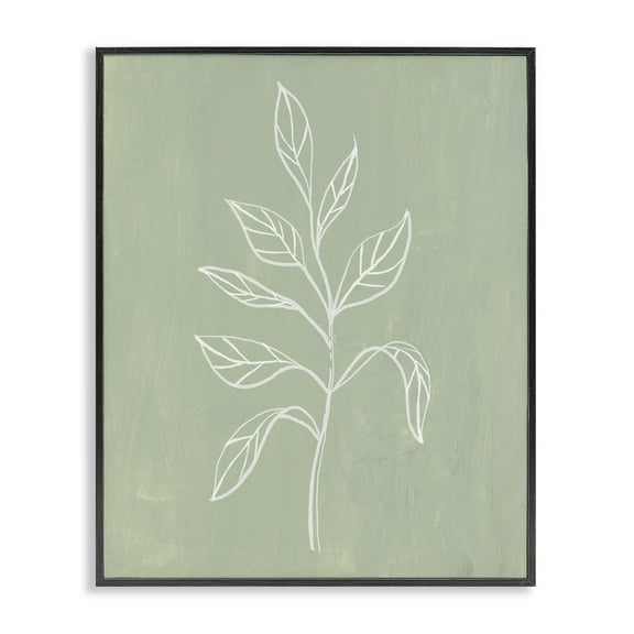 Stupell Industries Drooping Plant Leaves Plants & Flowers Painting Black Framed Art Print Wall Art, 11 x 14