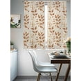 thumbnail image 4 of Brown Fall Leaves Sheer Curtains 63 Inch Length 2 Panels Set, Vintage Farmhouse Leaf Plants Voile Window Treatment Rod Pocket Curtains Sheers Drapes for Bedroom/Living Room/Kitchen 52x"63"x2, 4 of 7