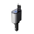 thumbnail image 1 of Cargador de coche retráctil, cargador rápido de teléfono para coche 4 en 1 de 120W, 2 cables retráctiles y cargador de coche USB, Compatible con iOS, Galaxy, 1 of 5