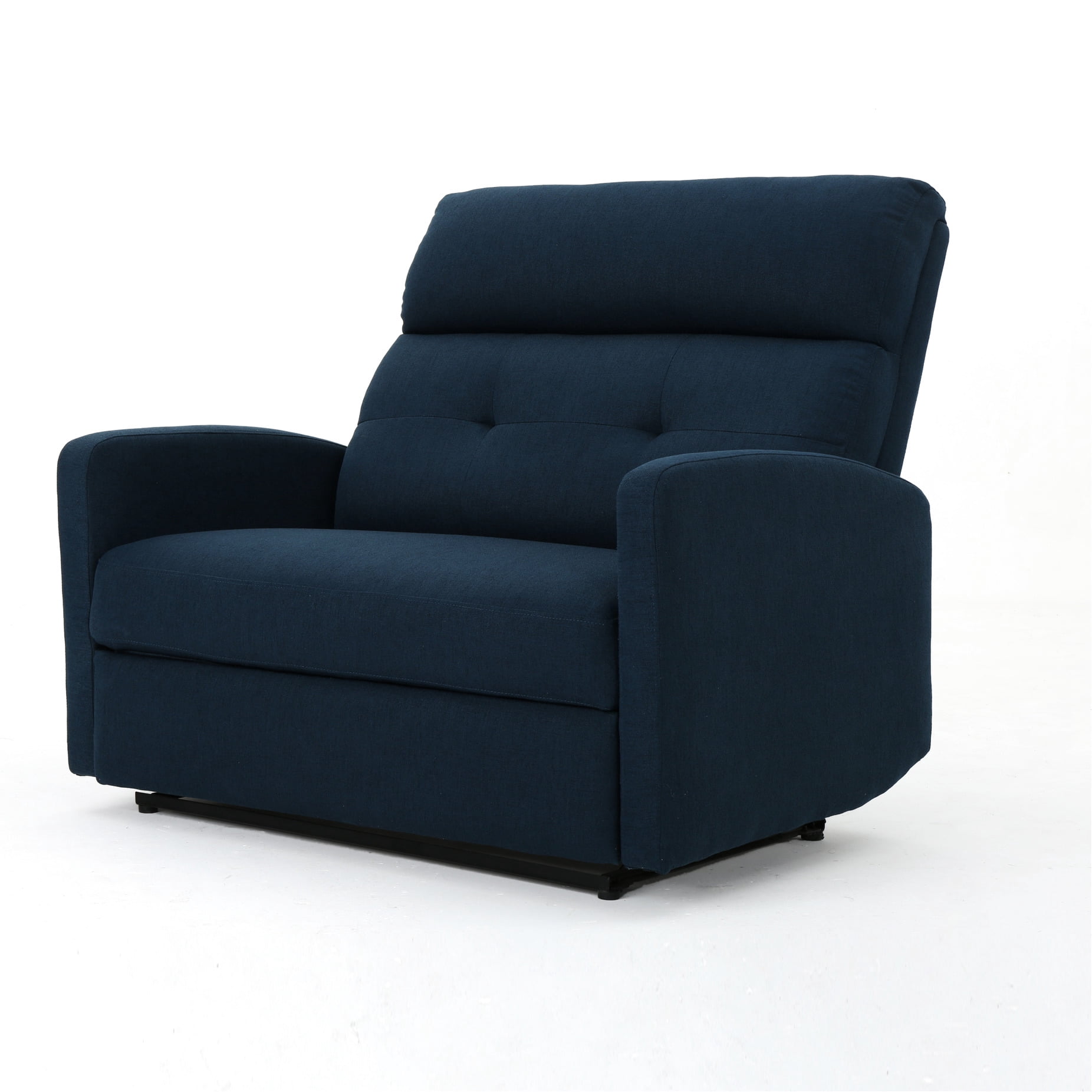 Cozy Double Seats Recliner Chair In Navy Blue Fabric For Relaxed Moments