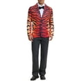 thumbnail image 2 of INSPIRE CHIC Men's Party Blazer Animal Print Notched Lapel Lightweight Suit Jacket 2XL Red Brown, 2 of 6