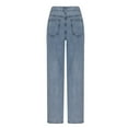 thumbnail image 4 of QUYUON Women's Dress Pants Discount Fashion Denim Button Zipper High Waist Pockets Jean Long Pants Loose Pants Women Summer Long Pant Leg Length Workwear Style P4962 Light Blue M, 4 of 4