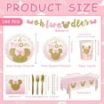 thumbnail image 3 of 194pcs Oh Twodles Birthday Decorations Girls AFN12nd Plates Pink Mouse Party Supplies Tablecloth Banner Two Years Old Paper Cups Tableware Set Disposable Forks Straws Birthday Dinnerware Serve 24, 3 of 3