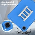 thumbnail image 2 of Kids Case for Apple iPad 10th Generation 10.9 Inch 2022, Lightweight Kids Friendly Kickstand Handle Cute Ladder Design Bumper Back Cover for Girls Boys, Blue, 2 of 6