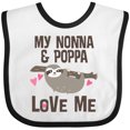 thumbnail image 3 of Inktastic Nonna and Poppa Granddaughter Sloth Girls Baby Bib, 3 of 4