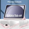 thumbnail image 3 of Hybrid Slim Case for Samsung Galaxy Tab A9 8.7" 2023 SM-X110 / SM-X115 - [Built-in S Pen Holder] Shockproof Cover Clear Transparent Back Shell, Auto Wake/Sleep for Tab A9 2023, Rosegold, 3 of 6
