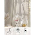 thumbnail image 6 of Sheer Curtains 54 Inch Length, White Floral Semi Sheer Curtains Light Filtering Window Treatment, Spring Botanical Vintage Flower Leaf Plant Privacy Voile Drapes for Living Room Bedroom 52x54 Inch, 6 of 7