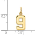 thumbnail image 3 of 14k Yellow Gold Casted Small Polished Number 9 Charm Pendant, 3 of 7