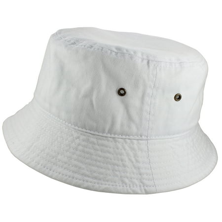 Gelante Bucket Hat 100% Cotton Packable Summer Travel Cap. White-L/XL