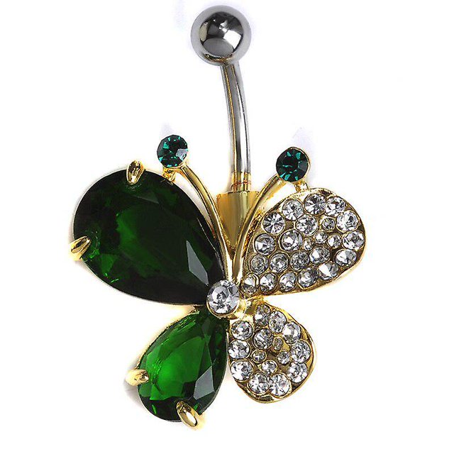 Gran diamante de imitación groot mariposa percing ombligo anillo rasta cuerpo profesional piercing joyería pircing labret insectos