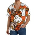 thumbnail image 3 of KLL Various Pumpkins Print Men's Shirt Short Sleeve Button Down Summer Cuba Beach Shirts- XX-Large, 3 of 7