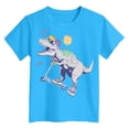 thumbnail image 4 of Hessimy Boys' Graphic Tees Short Sleeve Crew Neck Casual Cool Shirts Summer T Shirts,Cool Tee(Sky Blue,5-6 Years), 4 of 4