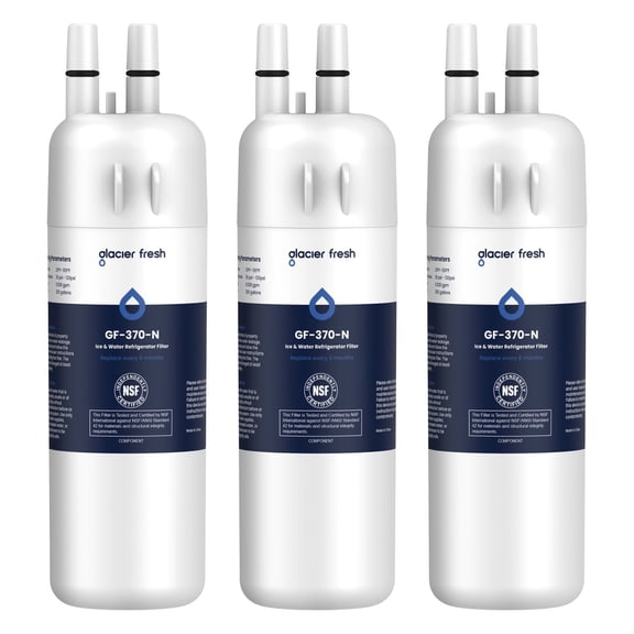 GLACIER FRESH EDR1RXD1 Refrigerator Water Filter Compatible with W10295370A, EDR1RXD1, WHR1RXD1, KAD1RXD1, Filter 1, W10295370, P4RFWB, P8RFWB2L, 46-9930, 46-9081 Refrigerator Water Filter 3 Pack