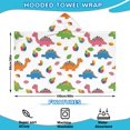 thumbnail image 2 of White Dinosaurs Colorful Leaves Pattern Hooded Bath Towel，60"x35" for Ages 3 To 12 Kids, Quick Dry Lightweight Soft Microfiber Hood Beach Towel Cover Up for Kids, 2 of 7
