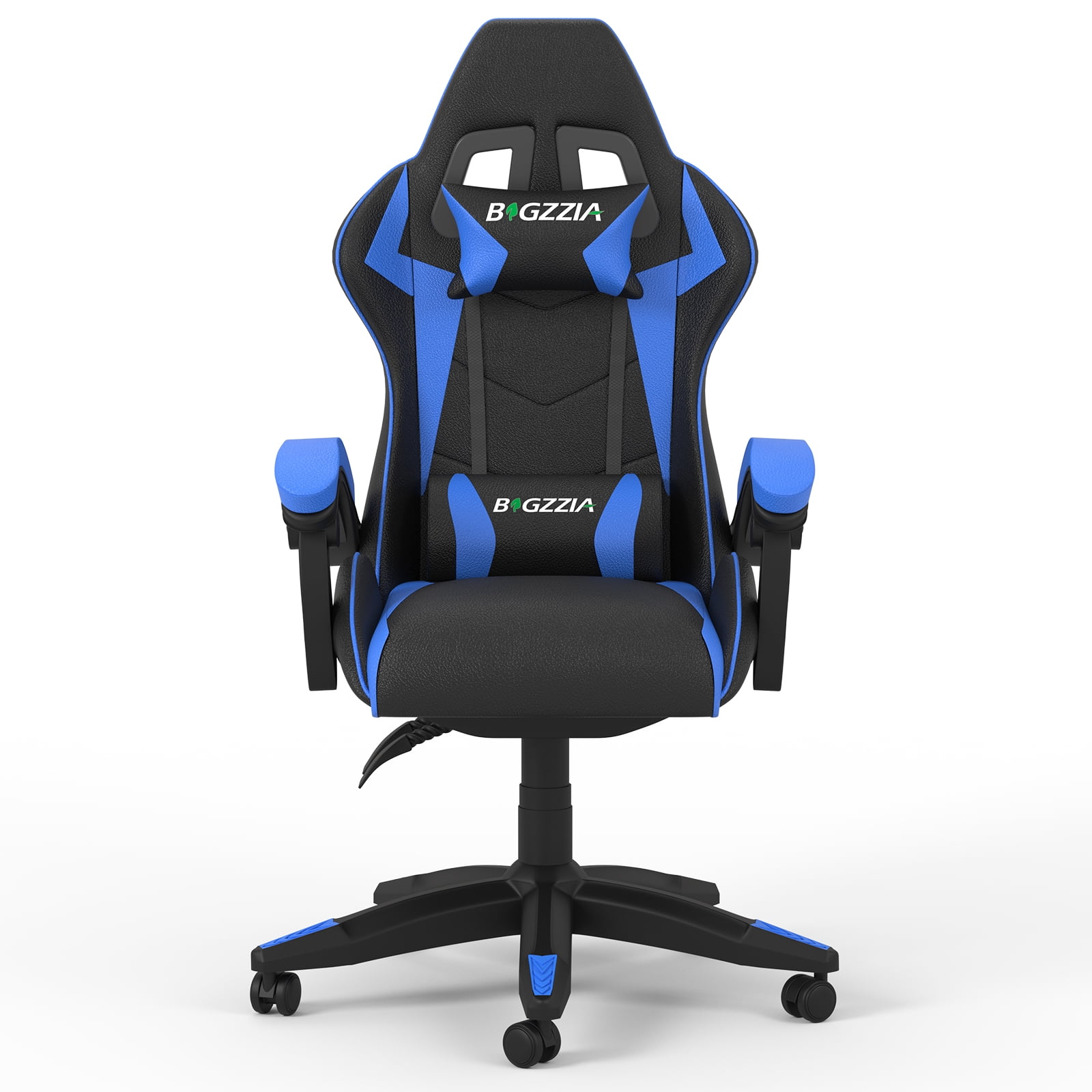 Bigzzia High-Back Gaming Chair PC Office Chair Computer Racing Chair PU Desk Task Chair Ergonomic Executive Swivel Rolling Chair with Lumbar Support for Back Pain Women, Men (Blue)