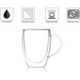 thumbnail image 3 of STP GOODS Double-Walled Glass Mug 12 fl oz (350 ml) Clear Heat-Resistant Glass Cup for Tea Hot Beverages Coffee Service for 1, Clear, 3 of 5