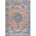 thumbnail image 2 of JONATHAN Y WASHABLE 5 x 8 Area Rug, Wincer Chenille Cottage Medallion - Orange/Gray, WSH202B-5, 2 of 9