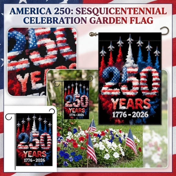 250Th Flag, 4Th of July Decorations, American Flag Outdoor, Independence Day Party, Front Yard Display, 12X18 In, 1 Pc