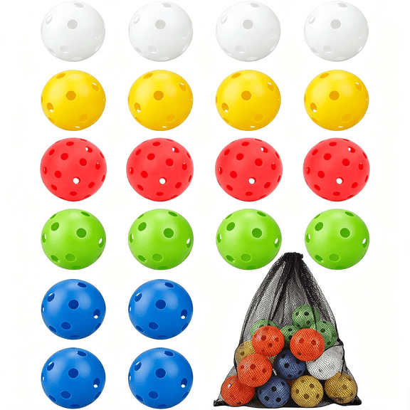HIBIBUD 20 Pack Plastic Baseball Practice Balls-Hard Training Baseballs for Batting Hitting Pitching-Hollow Airflow Softball-Limited Flight Lightweight Mini Ball for Indoor&Outdoor Sport 9 "Es