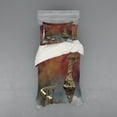 thumbnail image 2 of Fantasy Duvet Cover Set, Fairy Tale Medieval Castle High Clouds in the Foggy Mist Air Scenery, Bedding Set with Shams and Fitted Sheet, 3 Sizes, by Ambesonne, 2 of 3