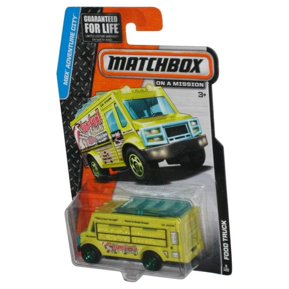 Matchbox MBX Adventure City (2014) Yellow Food Truck Toy 9/120