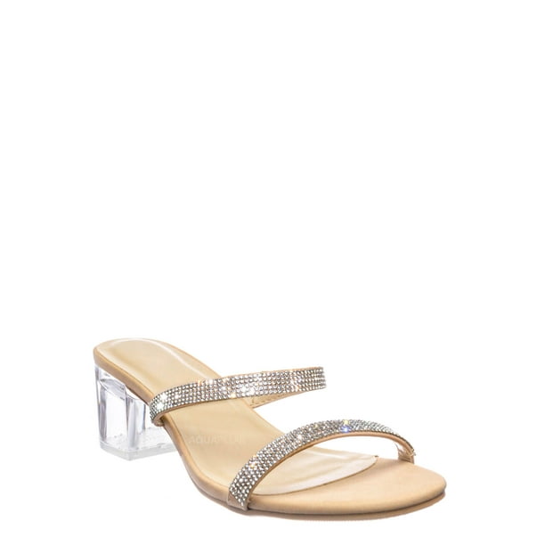perspex mules low heel