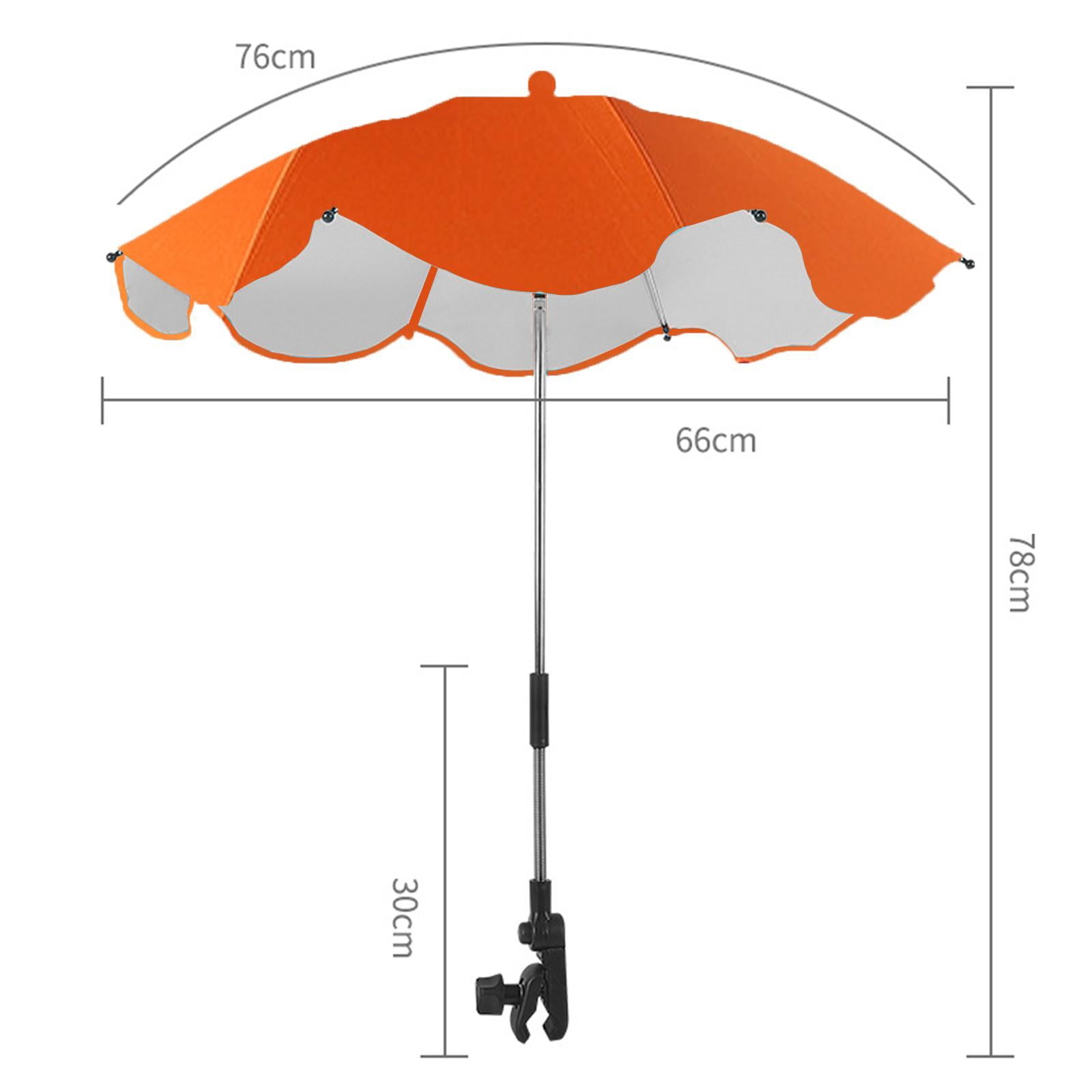 LeeQinersw Adjustable Clamp On Baby Stroller Umbrella Sun Shade Infant Buggy Pram Pushchair Orange