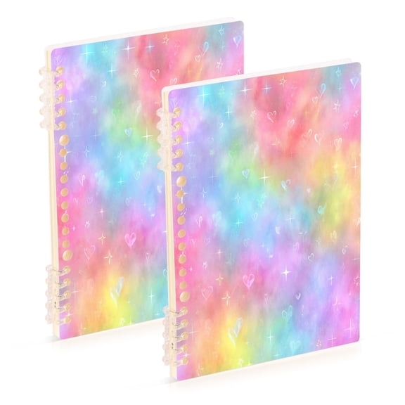 Wirebound Notebook Hardcover Spiral Notebooks Pastel Rainbow Tie-dye, 60 Pages, 80 GSM, 5.7 x 8.3in