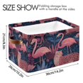 thumbnail image 3 of Foldable Storage Basket,Canvas Fabric Foldable Storage Bins with Handles Open Home Storage Bins Boxes for Toy Book Shelf Closet Baskets Flamingos and Leopard Print, 3 of 8