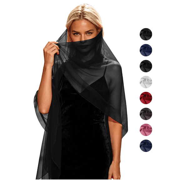 Womens Chiffon Wrap Scarf Elegant Sheer Soft Breathable Evening Cover up Wedding Party Shawl Scarf