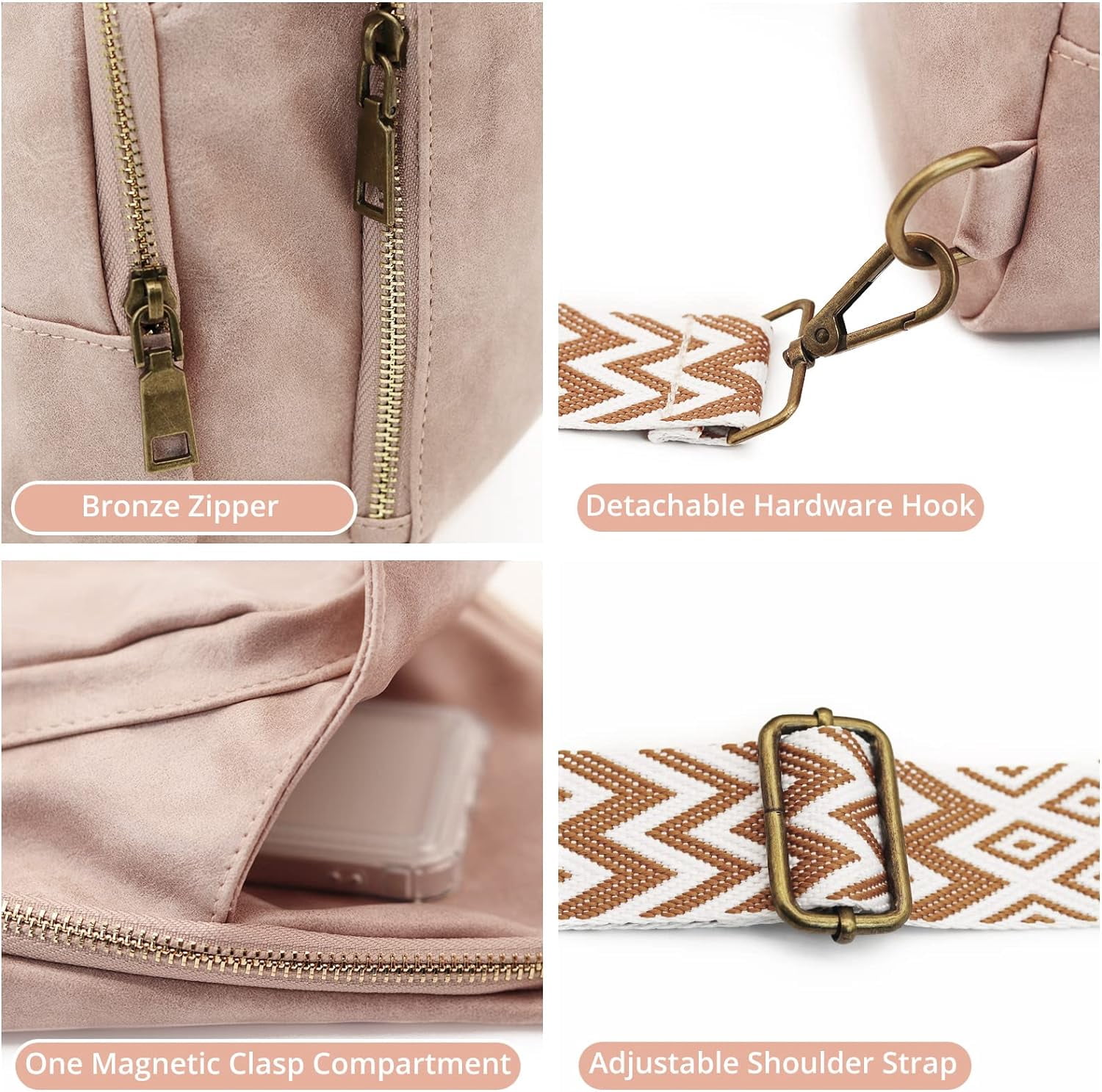 Sling Bag for Women Crossbody, PU Leather Small Sling bags Sling Chest Shoulder Backpack for Traveling Hiking