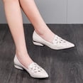 thumbnail image 2 of Seffadzy Women's Flat Shoes Soft Sole Cutout Breathable Lightweight Casual Flats Comfortable Slip White 38, 2 of 7